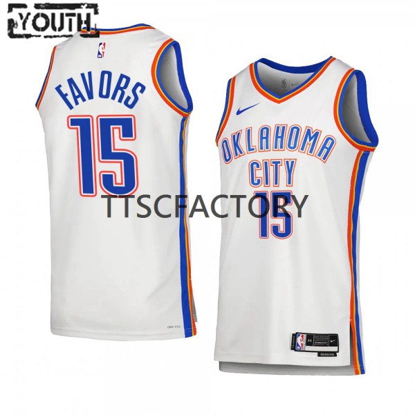Oklahoma City Thunder Trikot Derrick Favors 15 Nike 2022-23 Association Edition Weiß Swingman - Kinder